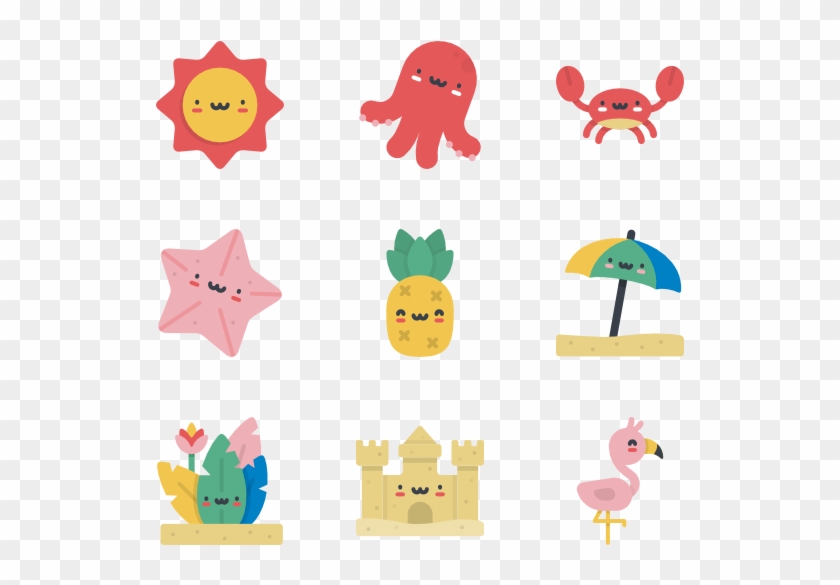 Kawaii Summer Characters - Summer Kawaii Png Clipart #515638