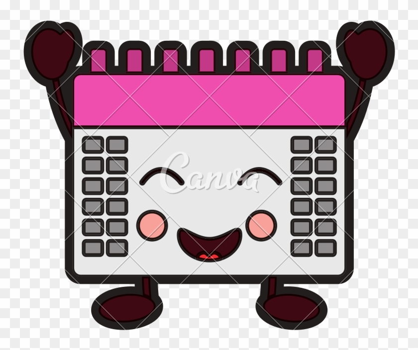 Calendar Event Cute Happy Kawaii Cartoon - Happy Calendar Cartoon Clipart