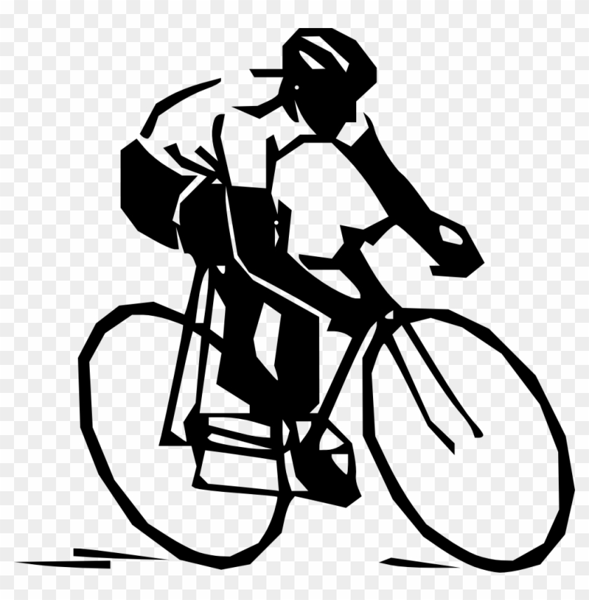 Cyclist Silhouette Clipart - Bicycle Clip Art - Png Download