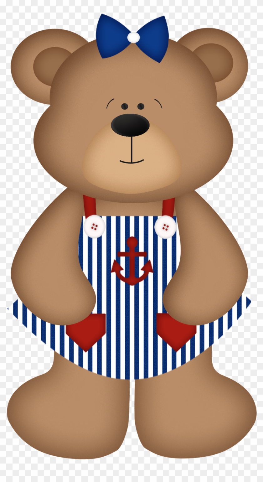 Girl Bear Standing - Desenho De Marinheiro Para Patch Aplique Clipart