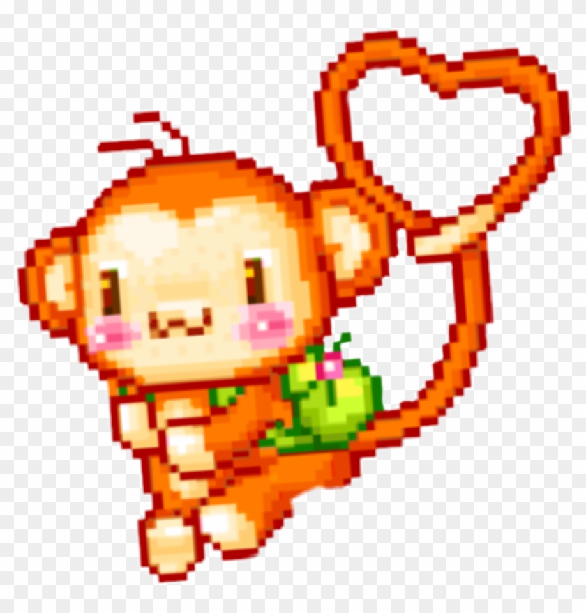 Monkey Pixel Pixelart Cute Kawaii Ape Png Kawaii Summer Clipart #516748