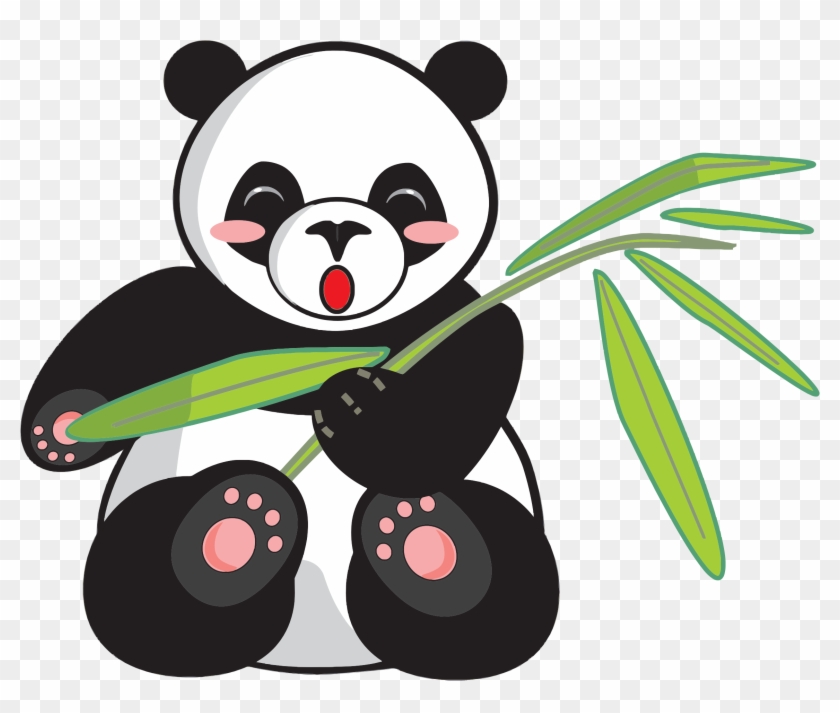 This Free Icons Png Design Of Cartoon Panda And Bamboo Clipart