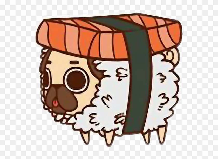 Cute Kawaii Pug Chibi Food Sushi Freetoedit - Puglie Sushi Clipart