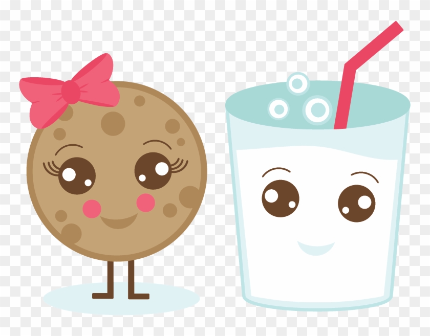 Kawaii Cat Face Clipart - Cookie And Milk Clipart - Png Download #516844