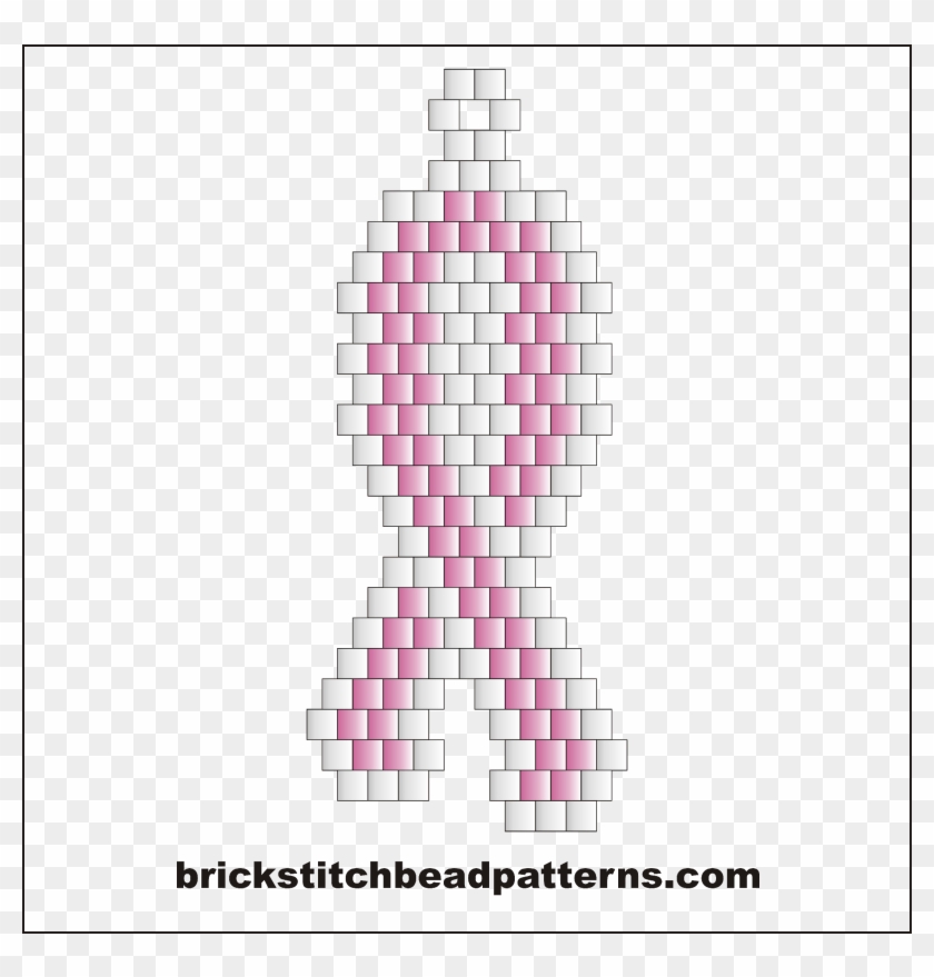Click For A Larger Image Of The Small Pink Ribbon Brick - Breast Cancer Awareness Brick Stitch Patterns Clipart