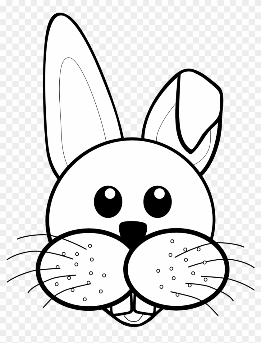 Easter Bunny Clipart Face - Animal Face Clipart Black And White - Png Download