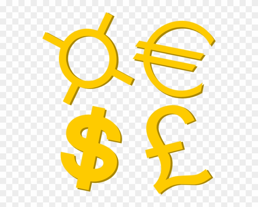 Gold Currency Symbols Clip Art At Clker - Currency Symbols - Png Download