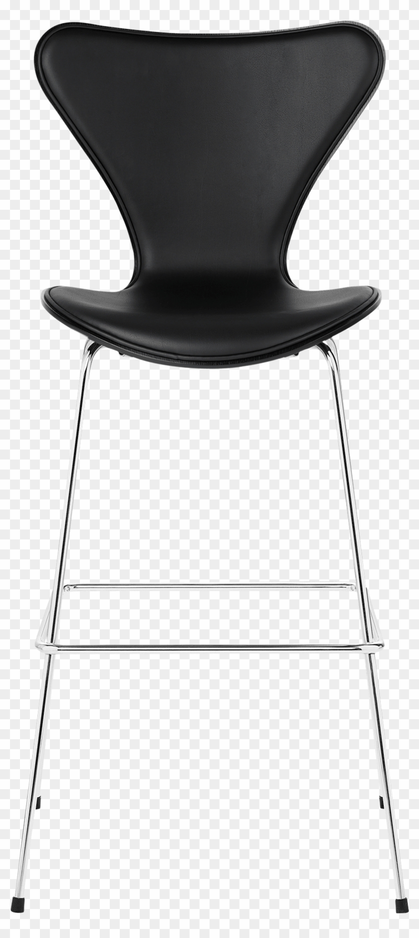3187 Series 7 Barstool Front Upholstered Black Leather - Bar Stool Clipart