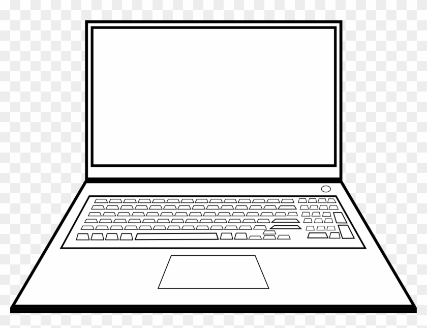Laptop Png Black And White - Netbook Clipart