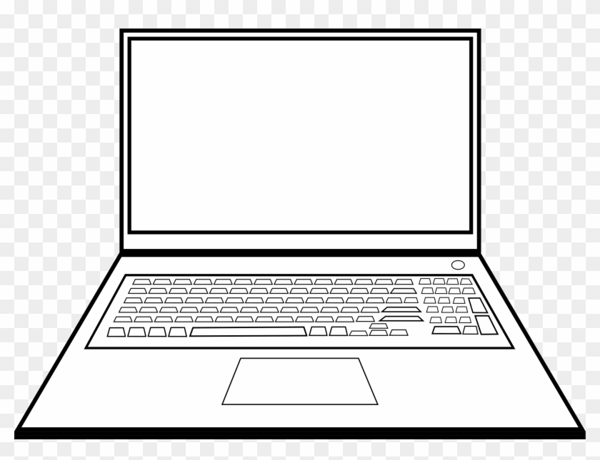 Laptop Png Black And White - Netbook Clipart #518826