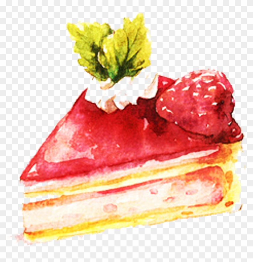 Watercolor Clipart Pie - Watercolor Painting Food - Png Download #518908