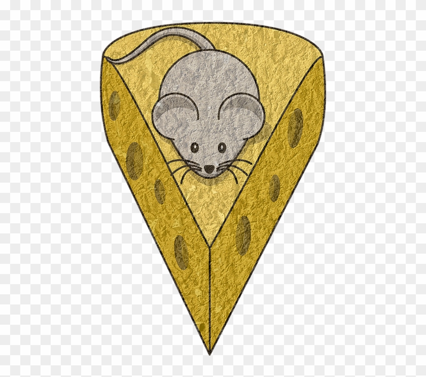 Cheese, Rat, Mouse, Mice, Food, Cheesy, Cat And Rat - Cartoon Mouse With Cheese Clipart