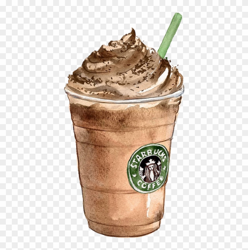 Drawn Starbucks Cold Coffee - Starbucks Frappuccino Drawing Clipart