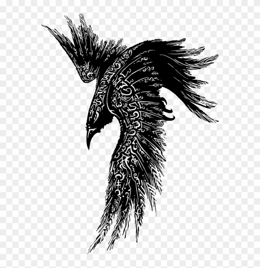 Raven Clipart Tumblr Transparent - Raven Rune Tattoo - Png Download