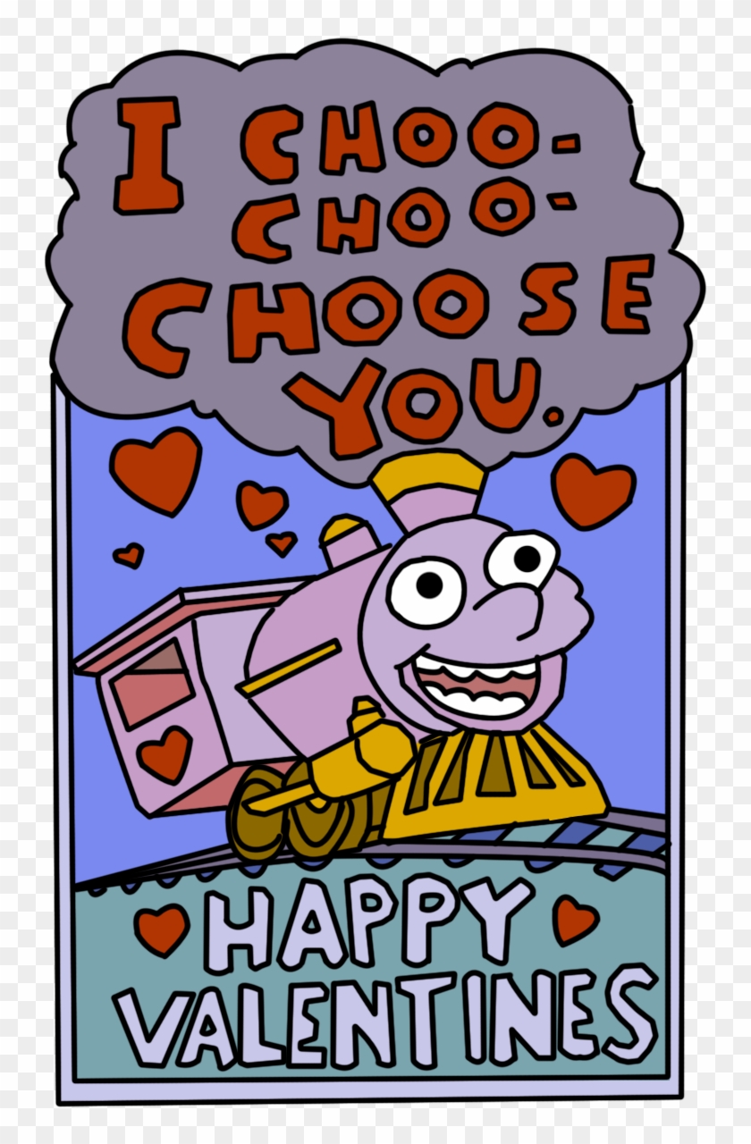 Simpson Valentine Day Characters Coloring Pages With - Simpsons Choo Choo Choose You Card Clipart #519091