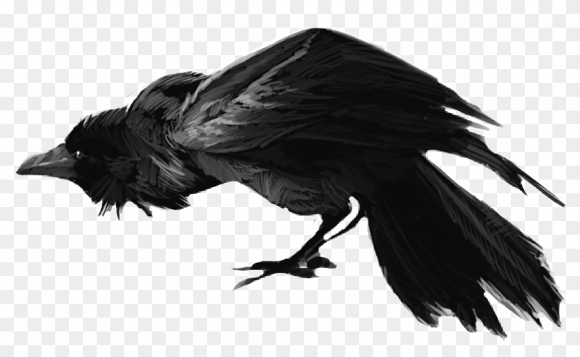 Banner Download Crow Clipart Scary - Raven Drawing Evil - Png Download