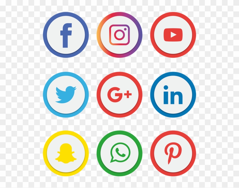 Social Media Icons Set - Transparent Social Media Icon Png Clipart #519355