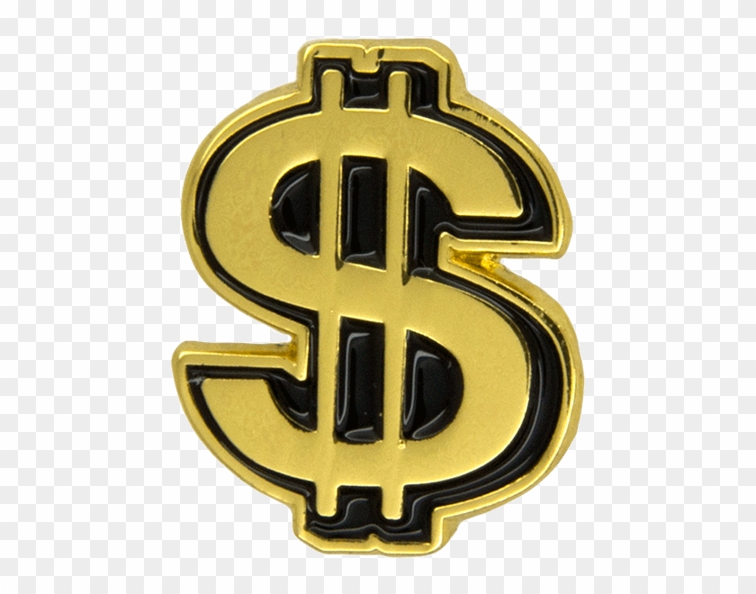 Dollar Pin Gold Godertme - Dollar Sign Drawing Clipart #519429