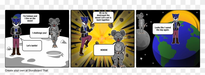 Catman And Rat - Cartoon Clipart