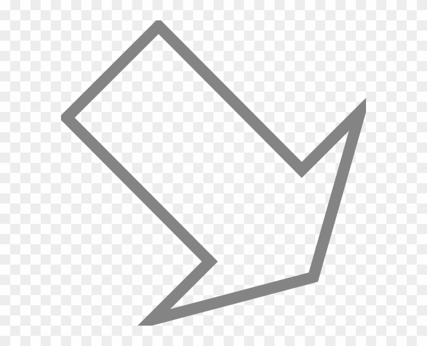 Down Arrow Right Clip Art - White Arrow Vector - Png Download