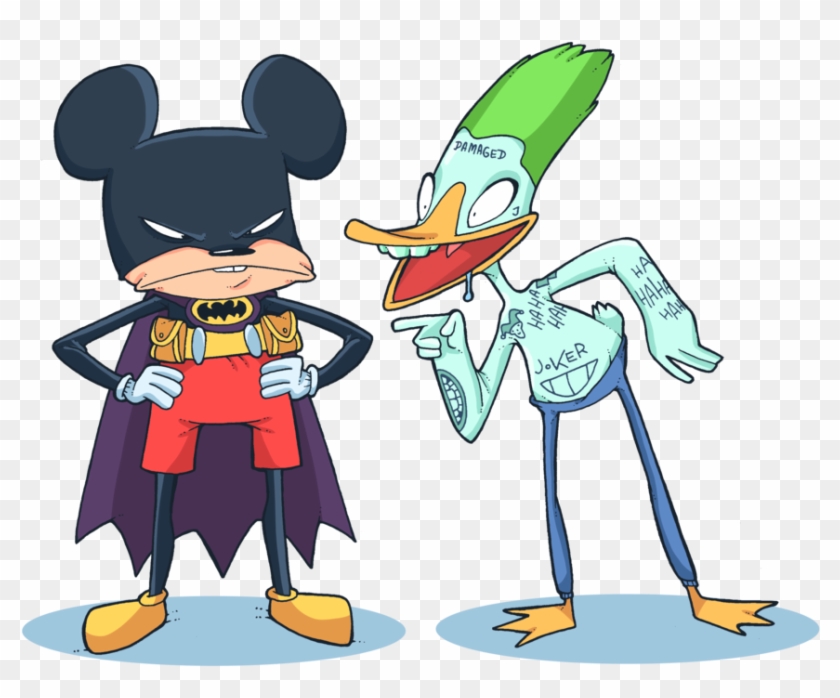 Mickey Bats And Donald Joker By Lost Angel Less - Mickey Mouse Fan Comic Clipart #5100383