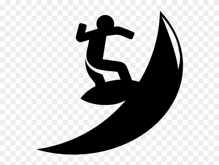 Surfing Silhouette At - Transparent Background Surf Clip Art - Png Download