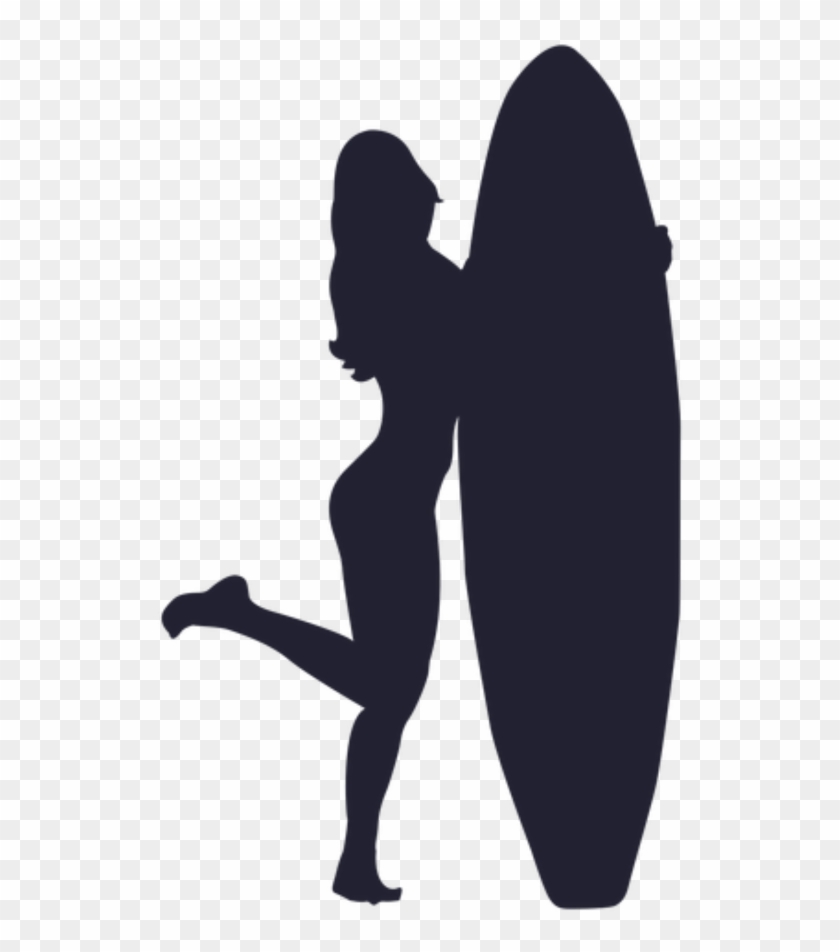 #surfer #woman #silhouette - Surfer Girl Png Free Clipart