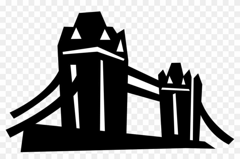 Vector Illustration Of Tower Bridge Bascule And Suspension Clipart #5101272
