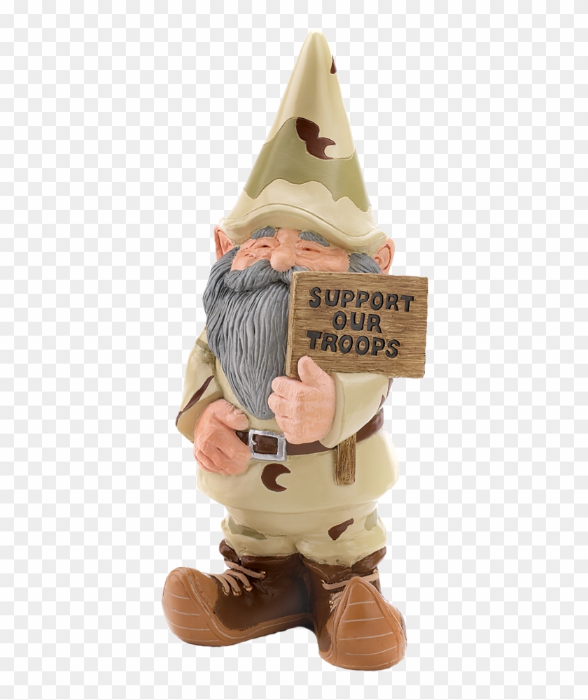 Our Military Garden Gnome Is Just Under A Foot Tall, - Support Our Troops Gnome Clipart