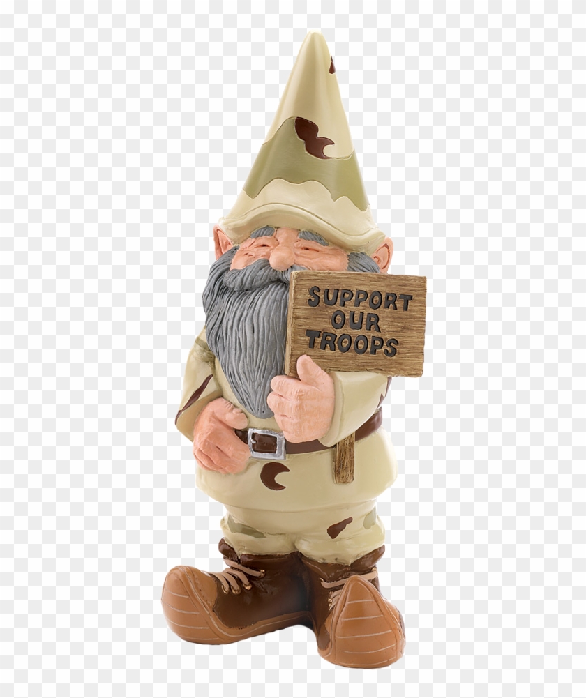 Our Military Garden Gnome Is Just Under A Foot Tall, - Support Our Troops Gnome Clipart #5101474