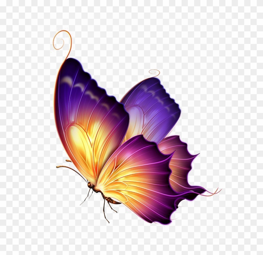 Butterfly Png Transparent Image - Purple And Gold Butterfly Clipart