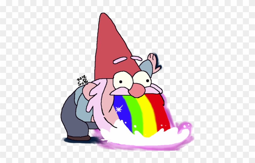 Throwing Up Rainbows - Gnome Throwing Up Clipart #5102879