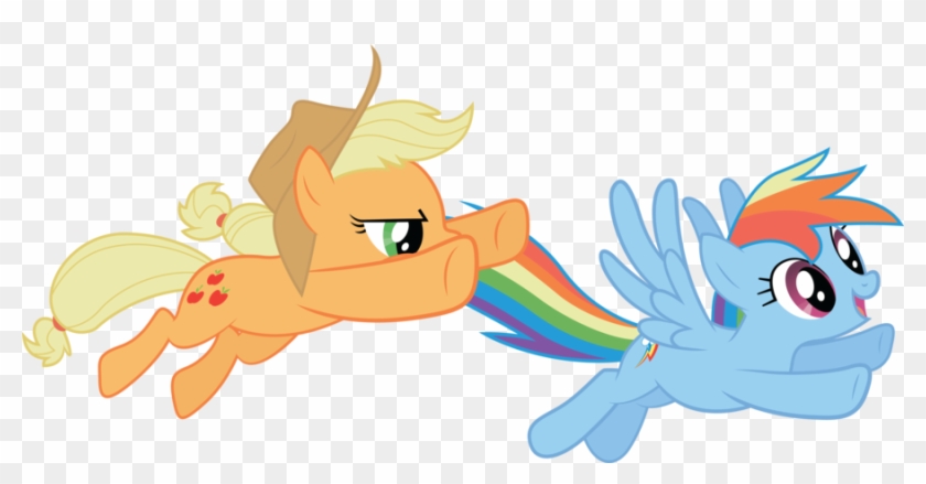 Applejack, Cowboy Hat, Duo, Earth Pony, Fall Weather - Applejack And Rainbow Dash Vector Clipart #5104439