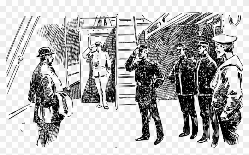 Navy Ship Salute Sea Boat Marine Nautical Vessel - Illustration Clipart