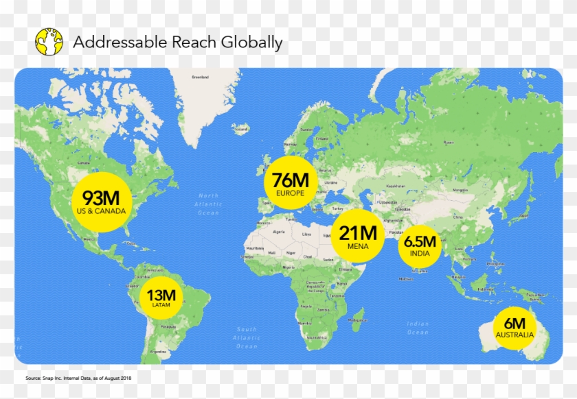 And Perhaps That's Why Snapchat's Addressable Reach - Pokemon Go Region Exclusives Map Clipart