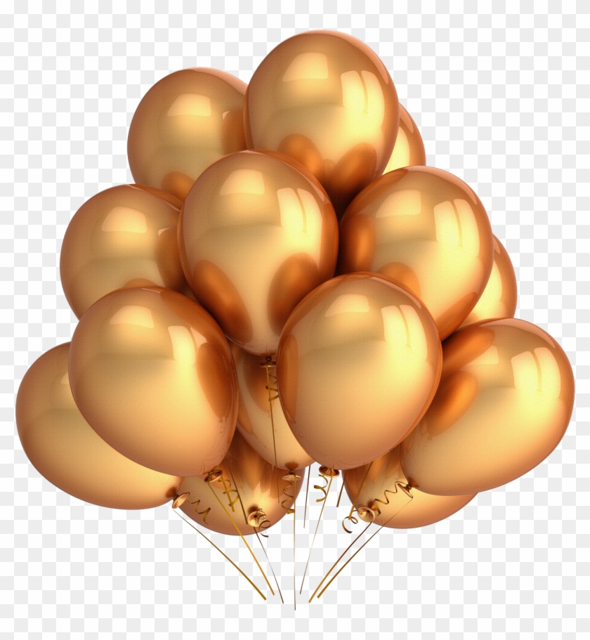 Feliz Aniversário Fórum - Gold Balloons Transparent Background Clipart