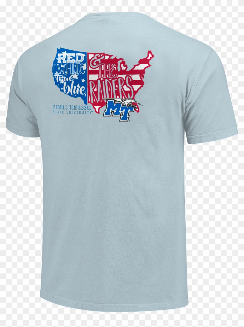 Red White & True Blue Raiders Comfort Colors Shirt - Campus Map T Shirt Clipart #5105928