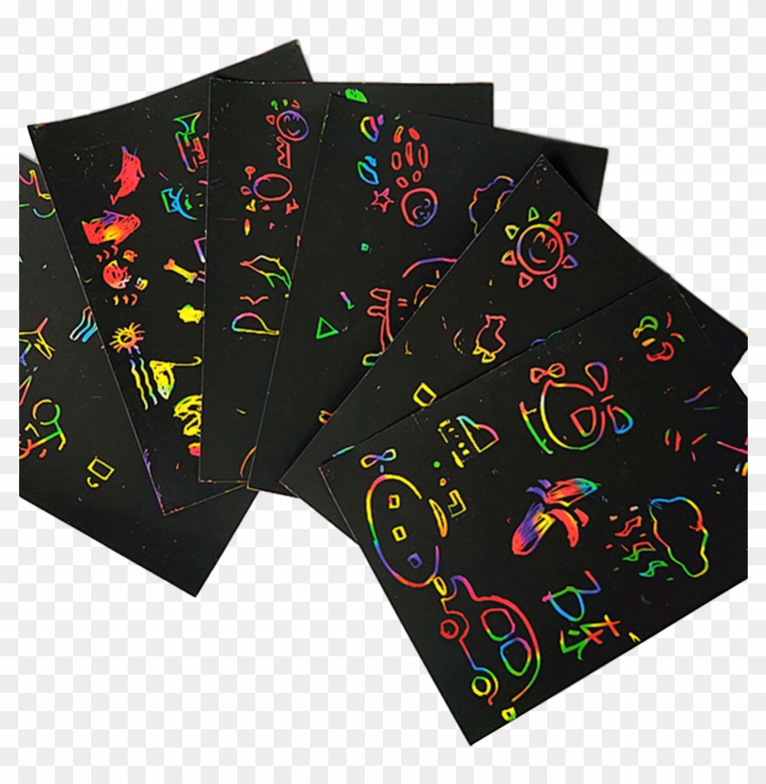 Drawing Crafts Brown Paper - Rainbow Scratch Art Clipart