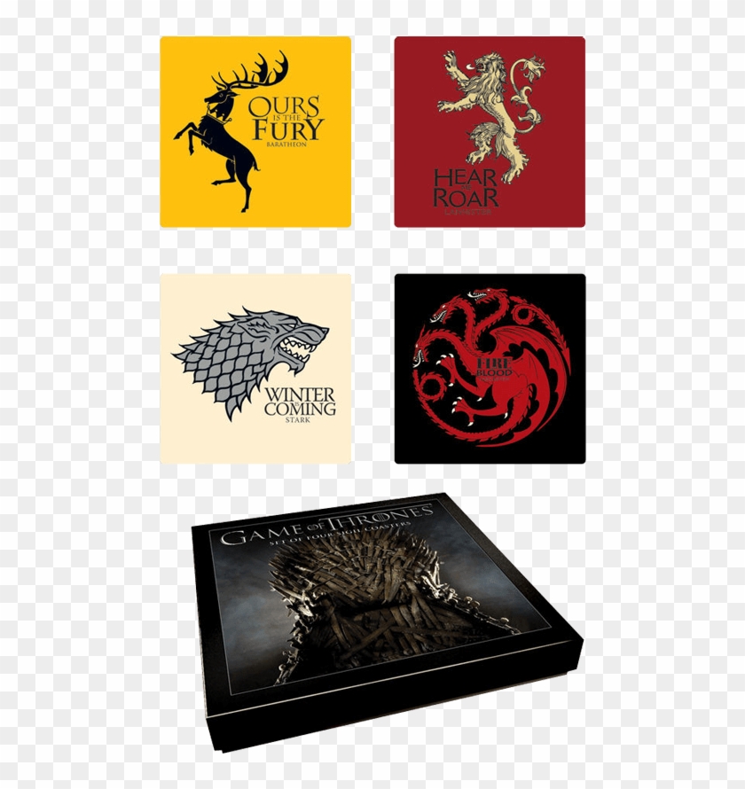 Game Of Thrones House Sigil Coaster Set - Game Of Thrones Coaster Set Clipart