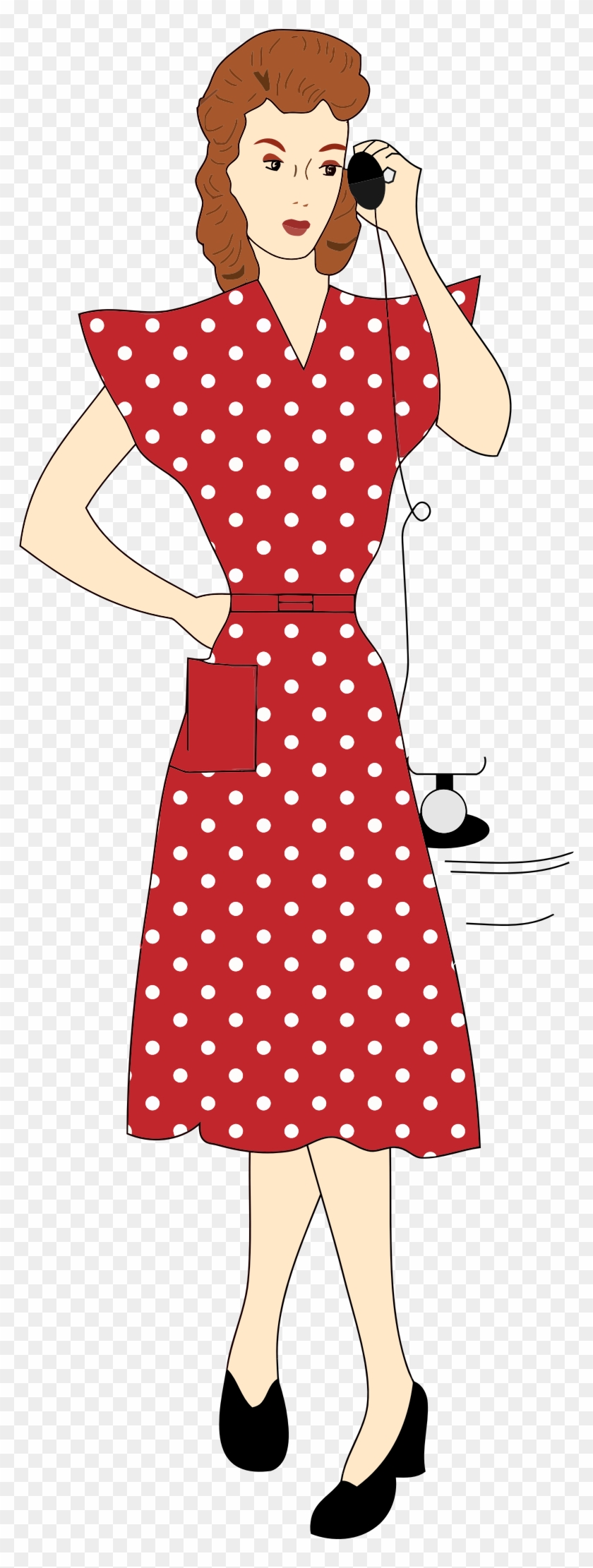 This Free Icons Png Design Of Vintage 1940s Woman Using - 1940s Clip Art Transparent Png #5106514