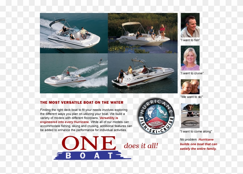 Hurricane Deck Boats Versatility Main Body - Powerboating Clipart #5107285