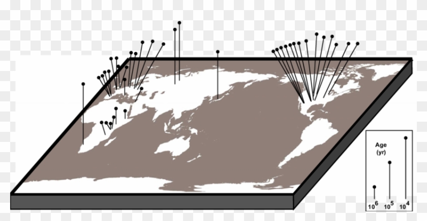 World Map Showing The Spatio-temporal Distribution - Illustration Clipart