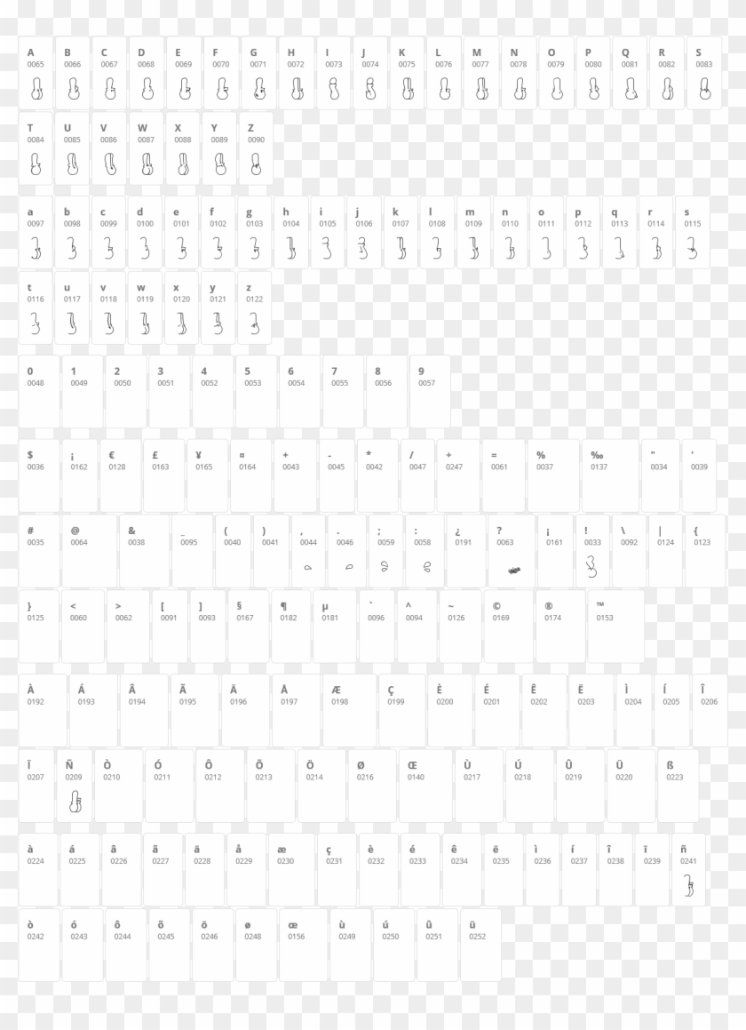 Throw-up Font Character Map - Cross Clipart