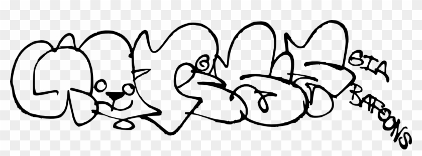 Bafoon Bubble Throwup - Line Art Clipart #5109421