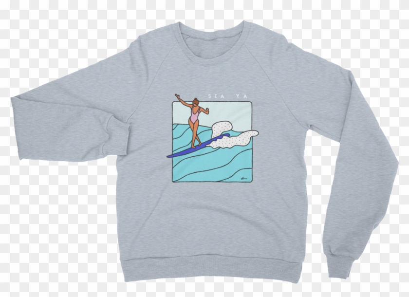 Sea Ya Colored Reversed Mockup Front Flat Heather Grey - Long-sleeved T-shirt Clipart