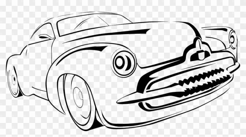 Automobile Car Transportation Vehicle - Car Line Drawing Png Clipart #5110308