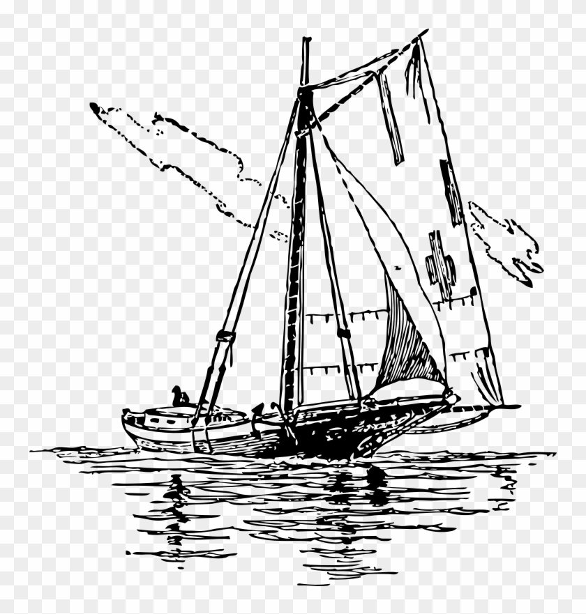 Clip Arts Related To - Small Sailboat Line Art - Png Download
