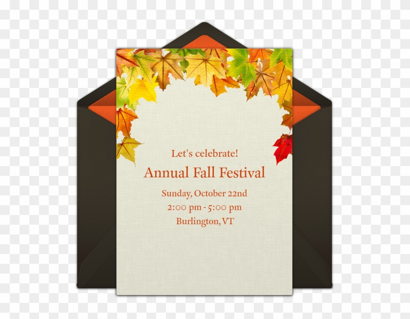 Fallen Leaves Online Invitation - Party Clipart #5110910