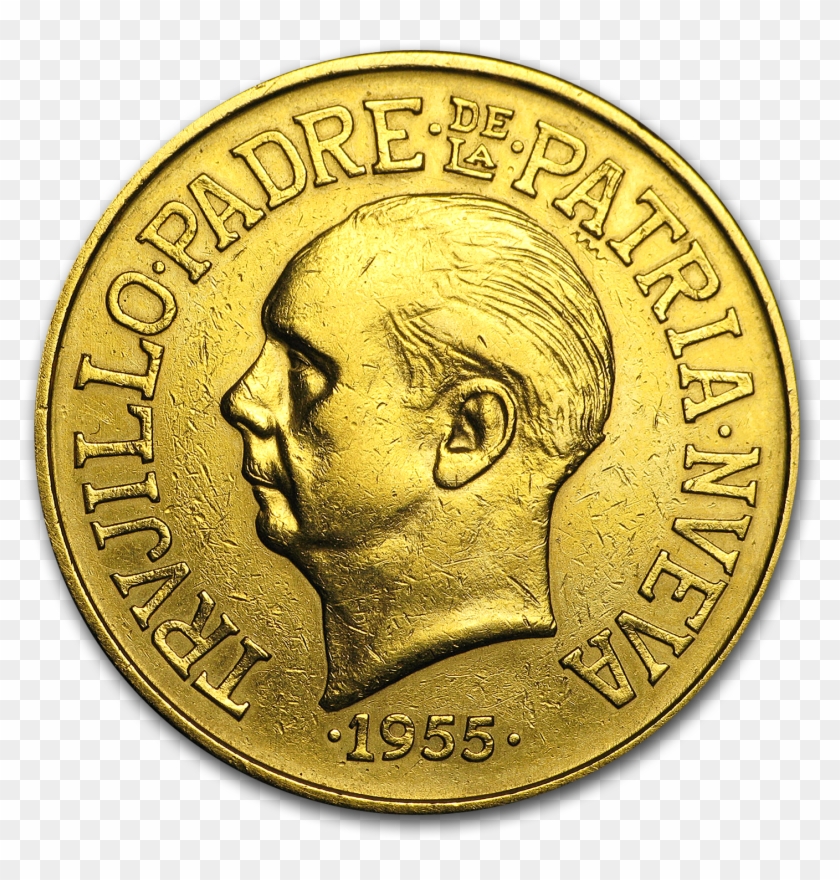 1955 Dominican Republic Gold 30 Pesos Trujillo Era - Krugerrand 1 Oz Clipart #5111027