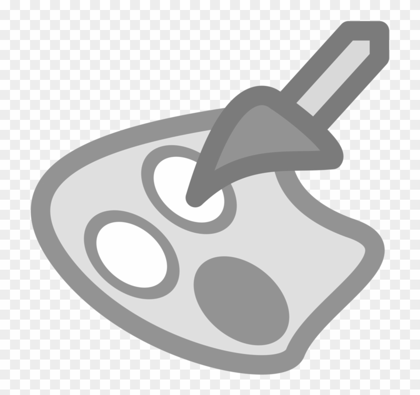 Palette Paint Brushes Painting Computer Icons - พู่กัน สี ดำ Png Clipart